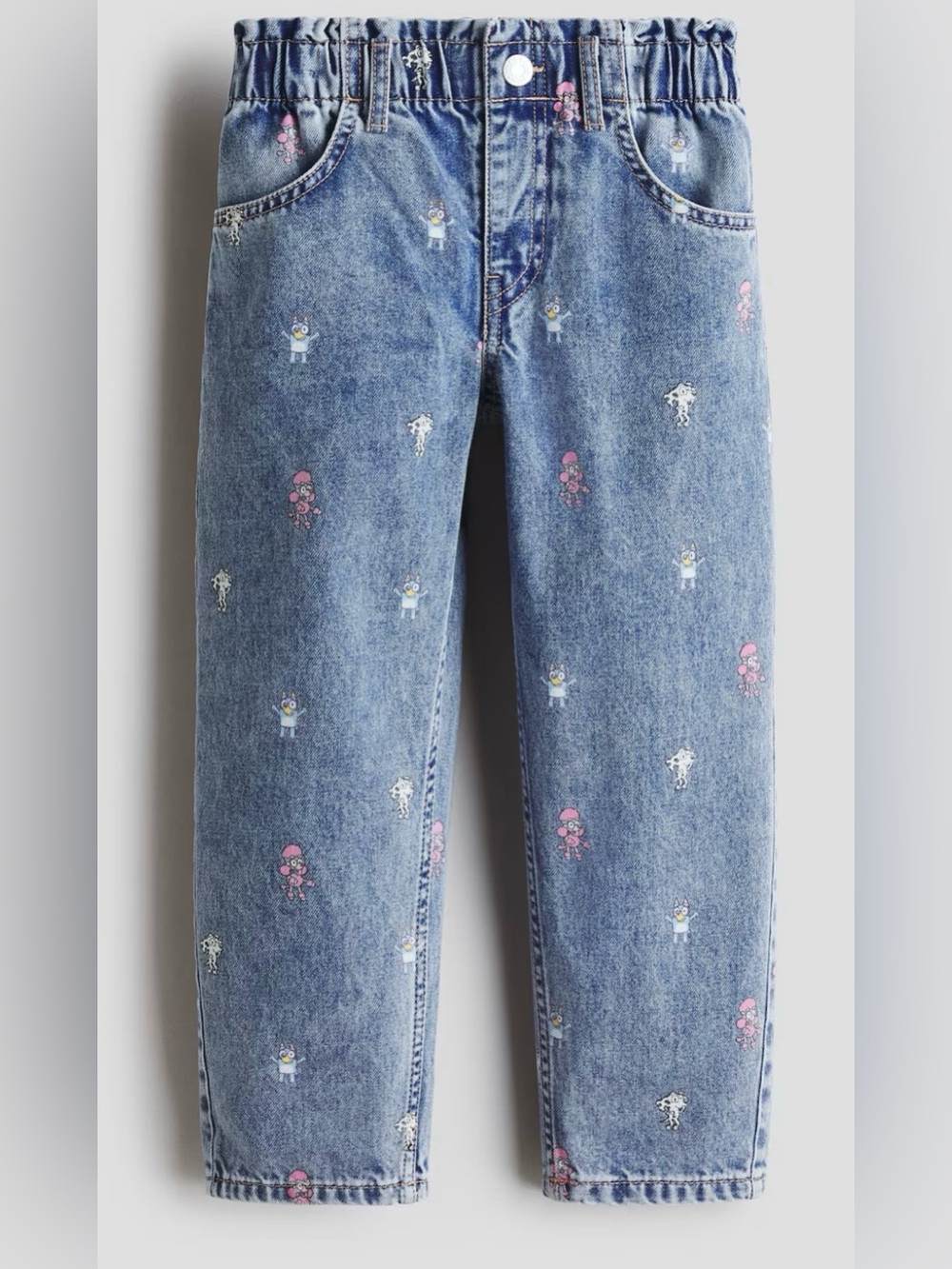 H&M - Girls Bluey Loose-Fit Tapered Jeans - Size US7
